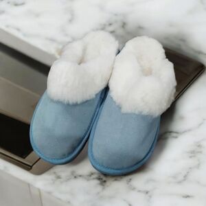 Cozy Blue and White Slippers